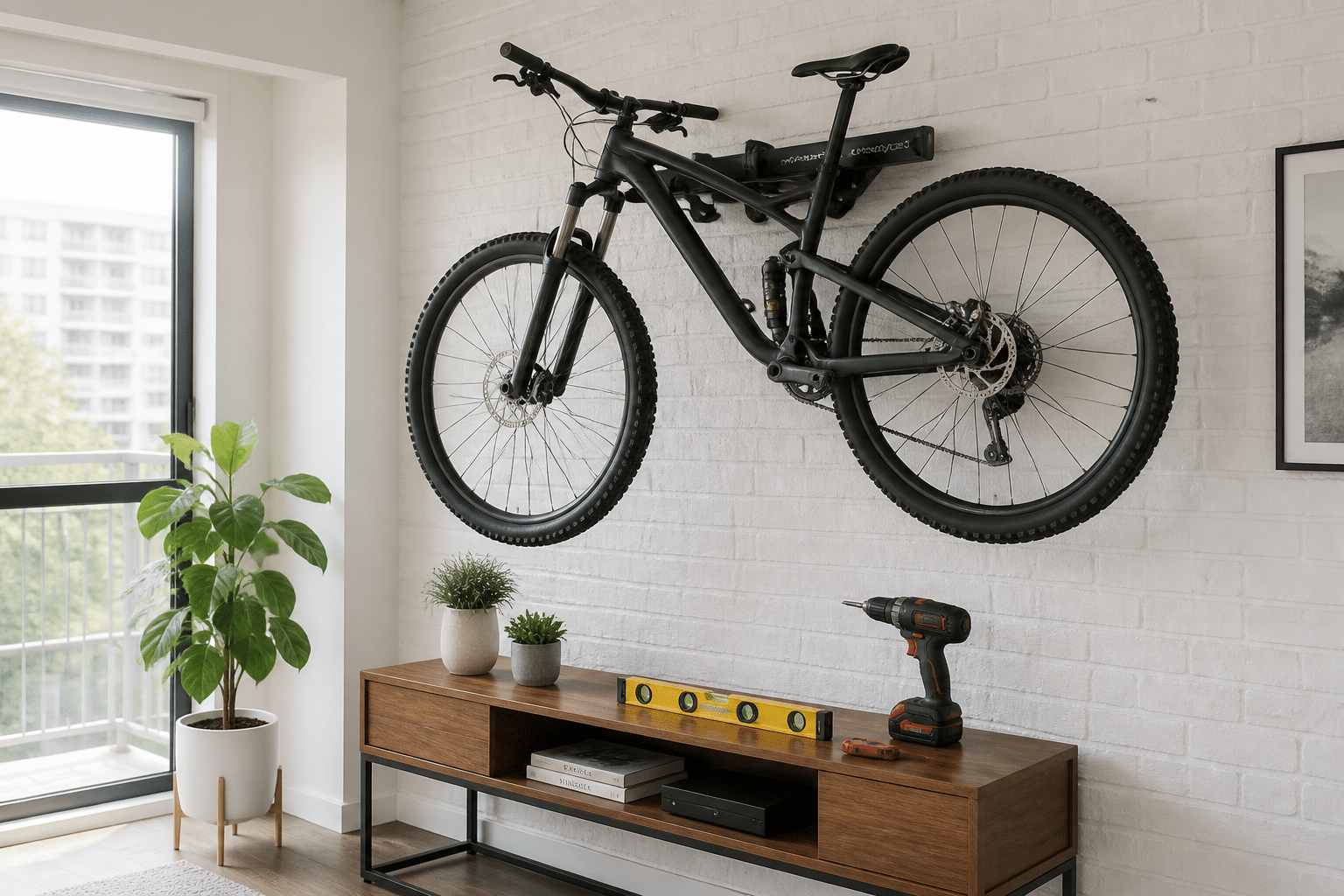 accrocher velo mur